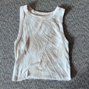 Neutral brown tie dye crop top